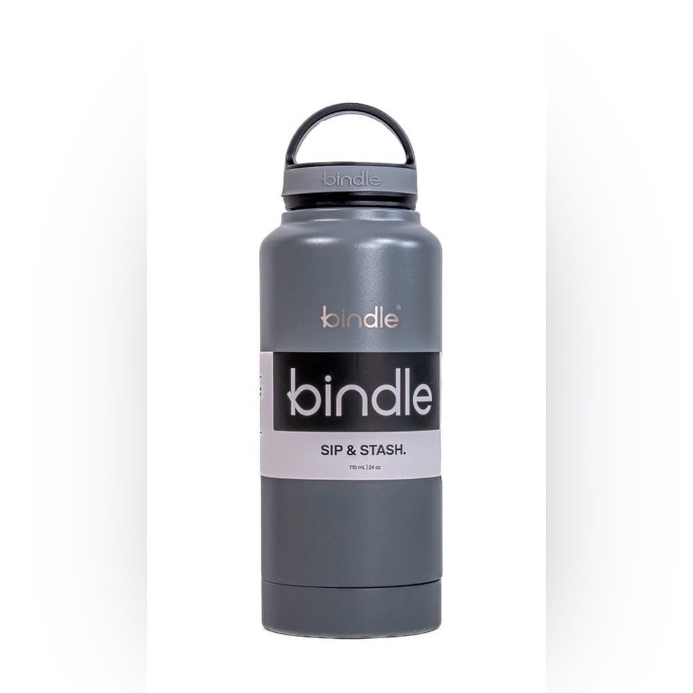 New- Bindle Sip & Stash Bottle Gray 710ml | 24oz Capacity Hot Cold Water Bottle